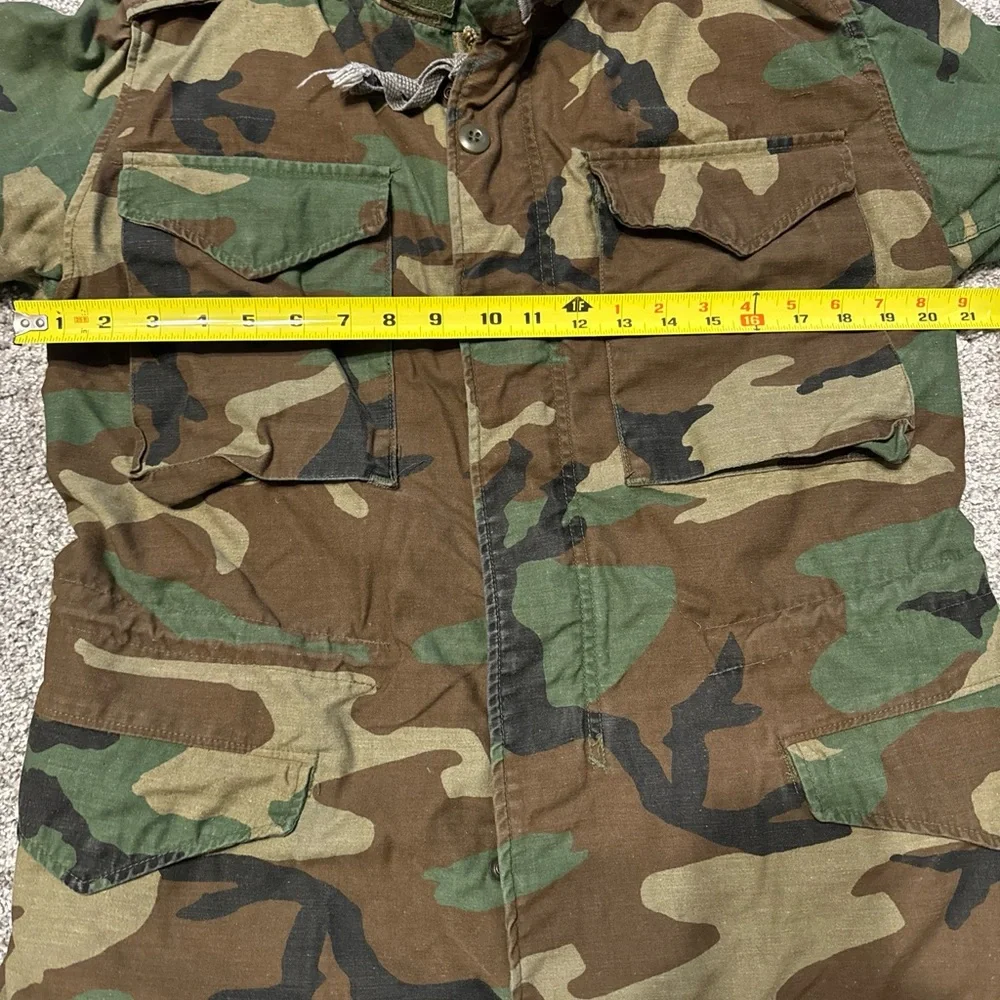 US Military M65 Field‎ Jacket Mens Small Short Woodland Camo Cold Weather Coat